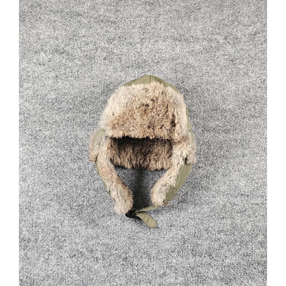Yukon Tracks Trapper Fur Hat Bomber Green Rabbit Fur Size M